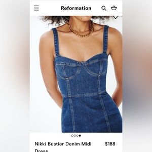 Nikki Bustier Denim Midi Dress